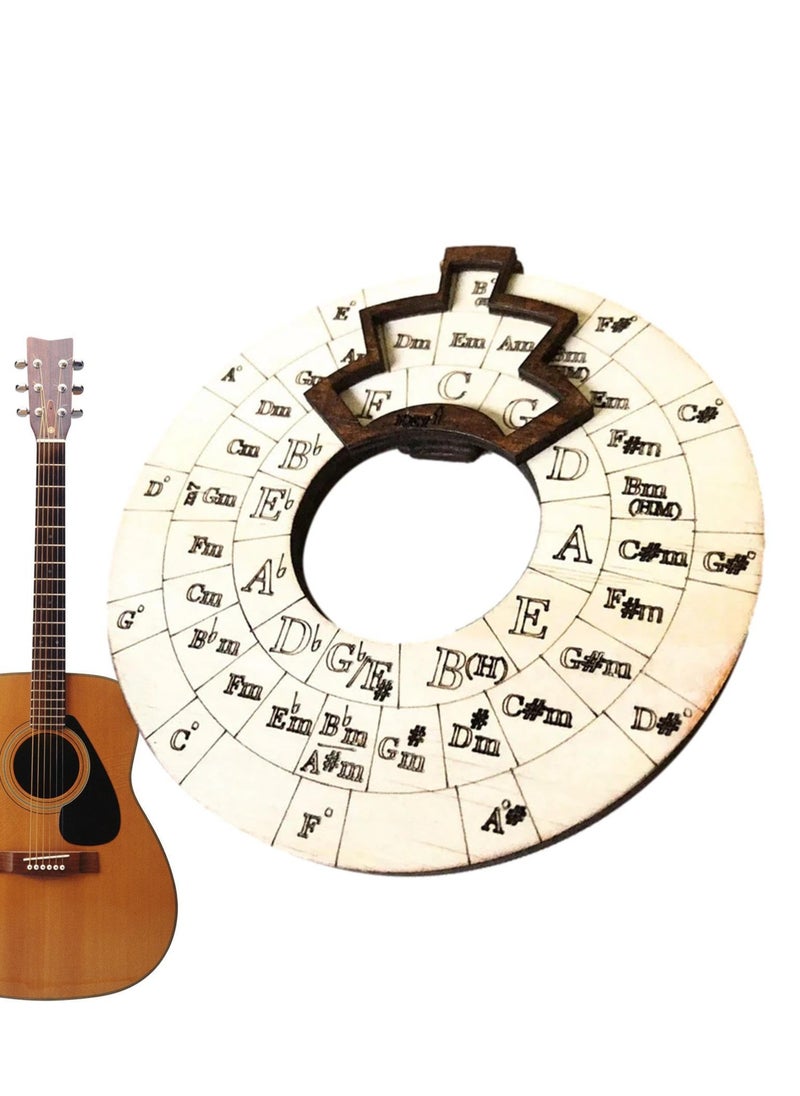 KASTWAVE Wooden Melody Tool, Round Wooden Melody Chord Tool, Song Writing and Music Exploration Must Have Tool, Circle Of Fifths Wooden Wheel, for Guitar, Ukulele, Piano,Basslele, Piano  - Image 3