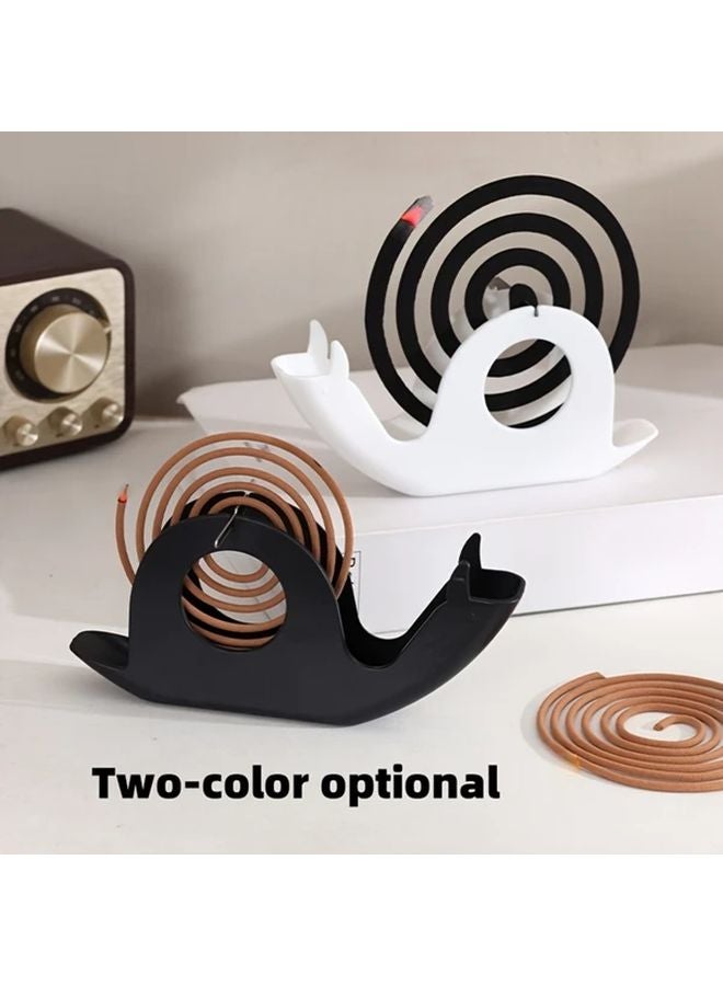 White Snail Shaped Fireproof Heat Resistant Mosquito Coil Holder Tray Indoor Outdoor Insect Repellent - Image 2