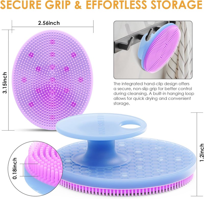 Innerneed Magnetic Silicone Facial Cleansing Brush – Deep Pore Cleanser with Magnetic Therapy for Skin Circulation & Radiance – Soft, Hygienic, Durable Face Scrubber for All Skin Types （Purple） - Image 2