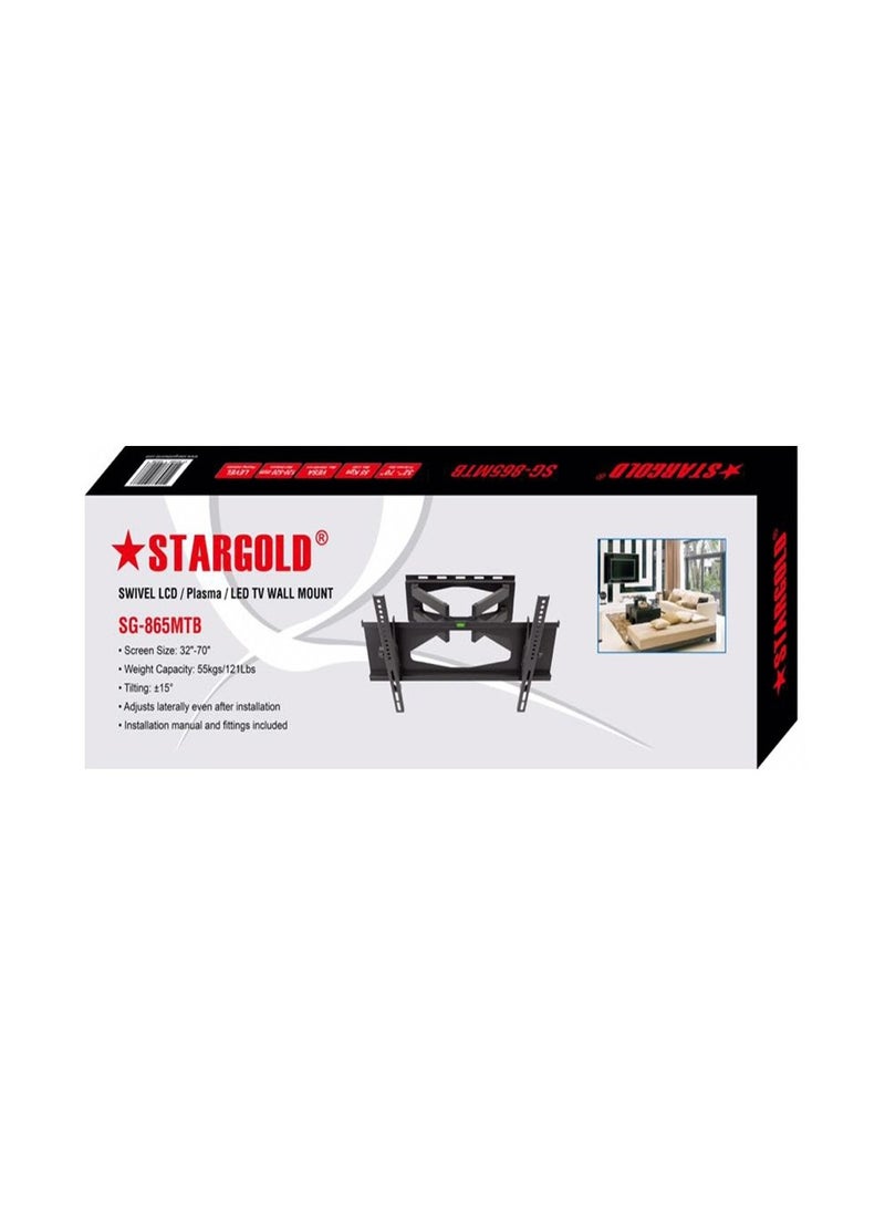 Stargold حامل تلفاز جداري قابل للإمالة بحجم 32-70 بوصة نحيف للغاية مثبت لتلفاز LED LCD OLED بلازما  - Image 2