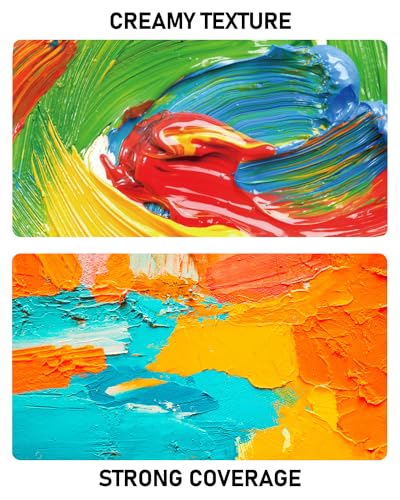 Smallbudi 6 Colors Large Acrylic Paint Set (69 oz,2040 ml) Art Painting Bulk Supplies for Multi Surface Canvas Wood Leather Fabric Rock Craft, Non Toxic Paint for Kid & Adult with Pump - Image 3