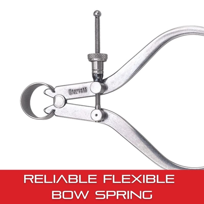 Starrett Starrett Toolmakers SpringType Caliper and Divider with Bow Spring and Hardened Fulcrum Stud  6 Size and Capacity Spring Joint Type  2746  - Image 5