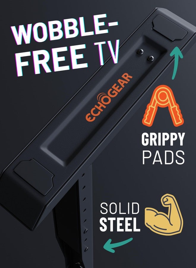 ECHOGEAR Universal TV Stand - Fits 49” to 77” TVs up to 100lbs - Adjustable Height & Wobble-Free Design - Flat Base Compatible with Soundbars - Image 5