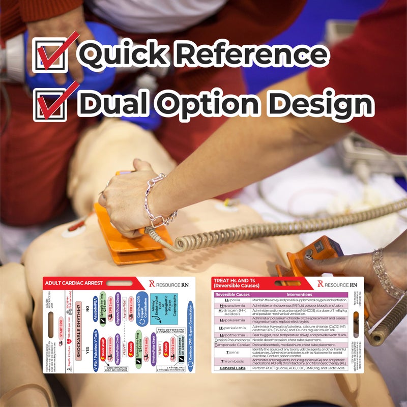 Resource RN Advanced Cardiac Life Support (ACLS) Badge Buddy â€“ 2-Card Set | Quick Reference Guide for Emergency & Critical Care | Horizontal & Vertical Compatible - Image 2