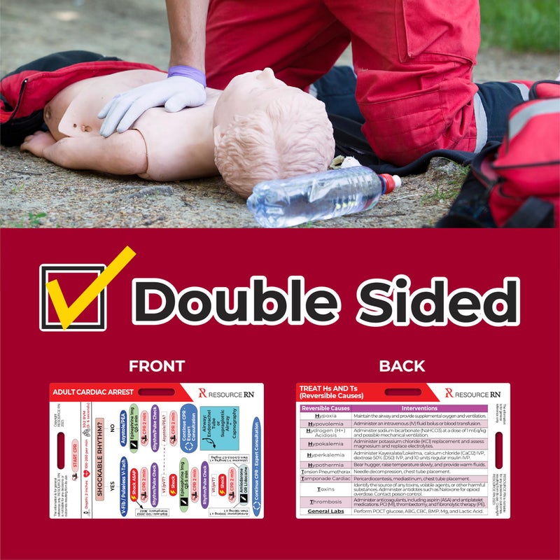 Resource RN Advanced Cardiac Life Support (ACLS) Badge Buddy â€“ 2-Card Set | Quick Reference Guide for Emergency & Critical Care | Horizontal & Vertical Compatible - Image 3