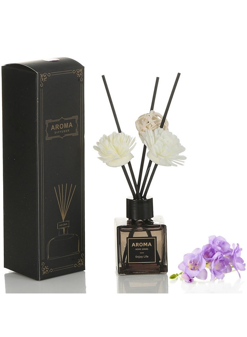 SänHahn 50ml Reed Diffuser Set : Freesia Blended Fragrance Diffuser Air Fresheners, Long-Lasting Aromatherapy Diffusers Essential Oil, for Home Bedroom Bathroom Office Decor(10% Conc) - Image 1