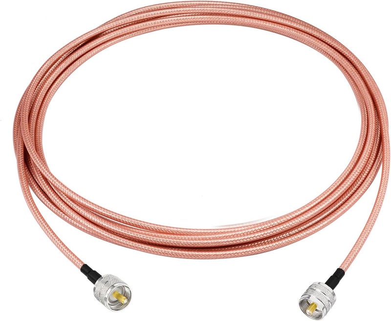 Superbat UHF Male PL-259 to UHF Male PL259 Cable 15ft RG142 High Power Digital Coax Cable for Outdoor HAM Radios CB Radio Antenna Analyzer Dummy Load SWR Meter - Image 1