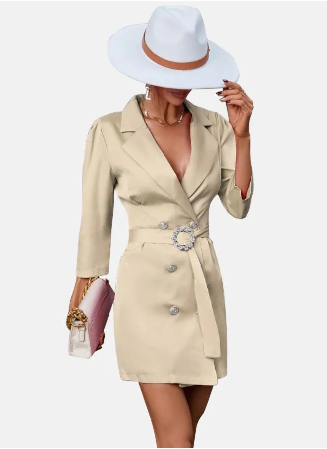 يونيكي Cuban Collar Mini Blazer Dresses