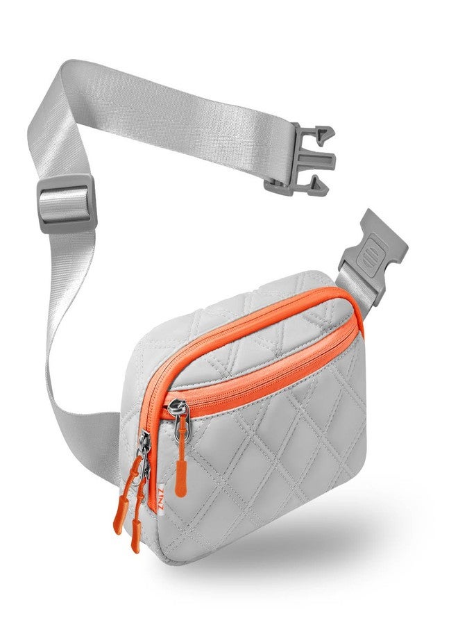 ZINZ Fanny Packs Waist Belt Bags for Travel and Daily Use, Crossbody Bum Hip Bag for Women and Men,Gray Orange - Image 1