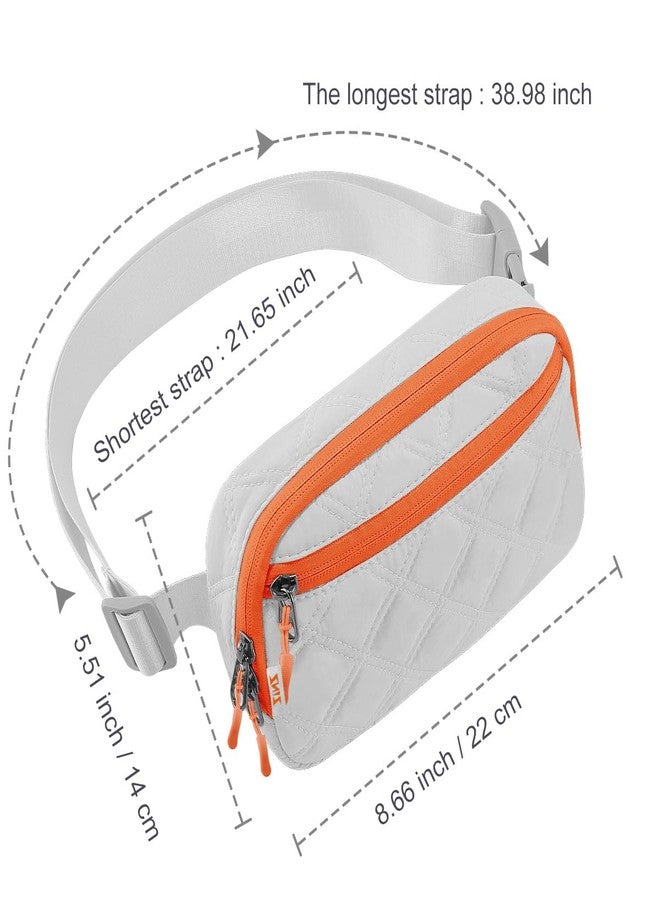 ZINZ Fanny Packs Waist Belt Bags for Travel and Daily Use, Crossbody Bum Hip Bag for Women and Men,Gray Orange - Image 3