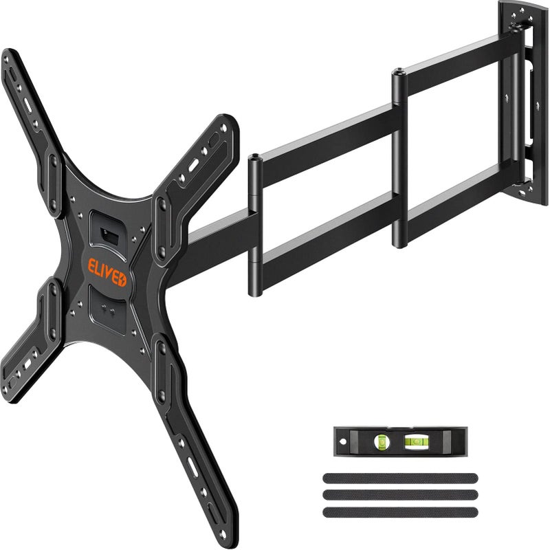 ELIVED Long Arm TV Wall Mount for Most 26-65 Inch TVs, 37.4 Inch Long Extension TV Mount Swivel and Tilt, Max VESA 400x400mm, Full Motion Wall Mount tv Bracket Holds up to 77 lbs. - Image 1