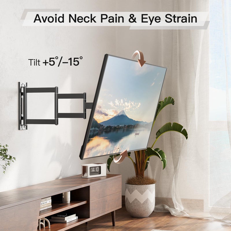 ELIVED Long Arm TV Wall Mount for Most 26-65 Inch TVs, 37.4 Inch Long Extension TV Mount Swivel and Tilt, Max VESA 400x400mm, Full Motion Wall Mount tv Bracket Holds up to 77 lbs. - Image 4