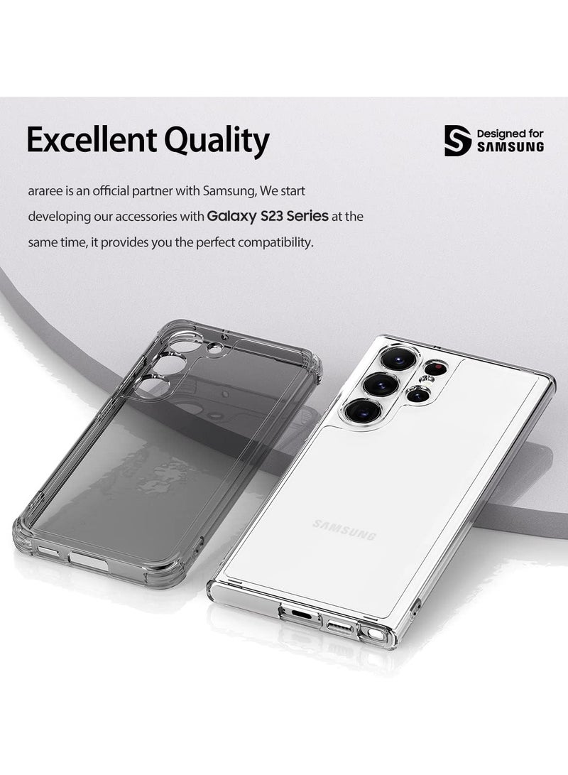araree araree FLEXIELD TPU Perfect Protection Cover Compatible with Samsung Galaxy S23 Ultra(2023) - Shockproof Scratchproof Transparent Cover with Comfortable and Safe Grip (Black) - Image 3
