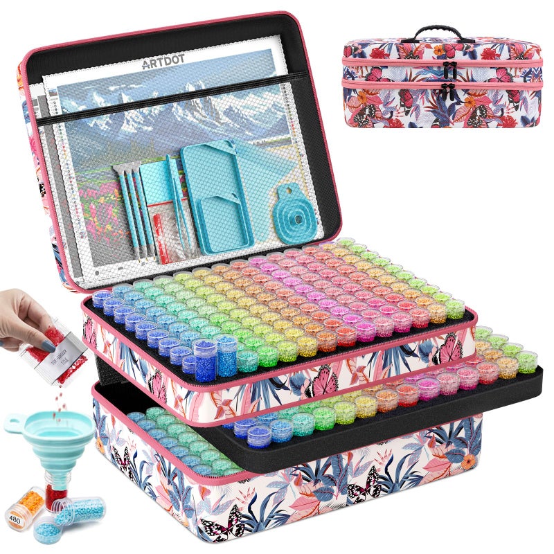 ARTDOT 420 Slots Storage Container for Diamond Art Kits for Adults,Portable Bead Storage Boxes for Diamond Painting Accessories and Tools - Image 1