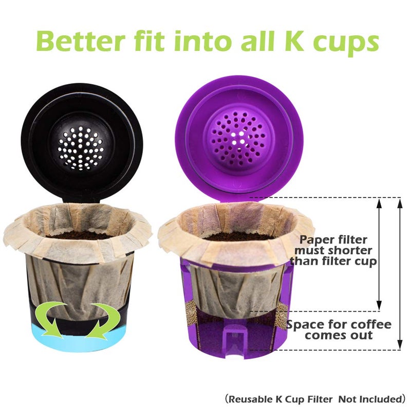 CAPMESSO Disposable Coffee Paper Filters, 200 Count Keurg Cup Coffee Filters Compatible with Keurig Brewers Reusable Single Serve 1.0 and 2.0 Coffee Maker (200 Count, Unbleached) - Image 5