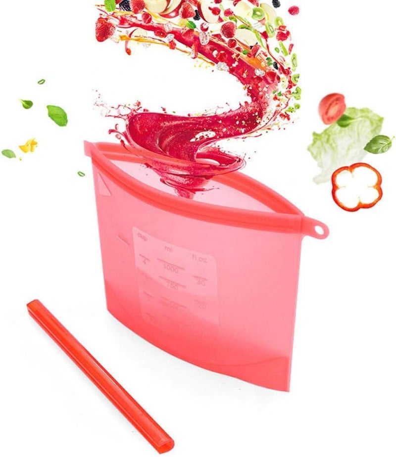Lukzer Lukzer 4Pc Silicone Reusable Food Storage Leftover Snacks, Vegetable, Fruit, Eco-Friendly Food Wraps Airtight Seal Food Preservation Leakproof Ziplock for Fridge & Microwave Safe BPA Free (Multicolor) - Image 2