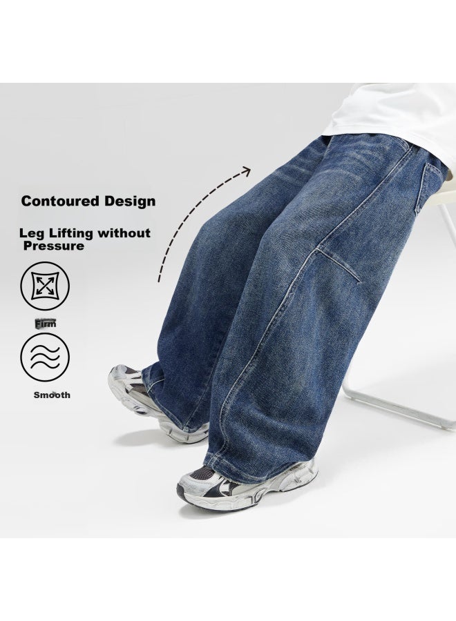 Zuoxi Boys' Jeans, Autumn Wear New Style Children's Pants, For Older Kids, Curved Knife Pants, Denim Color, Size 160 - Image 1