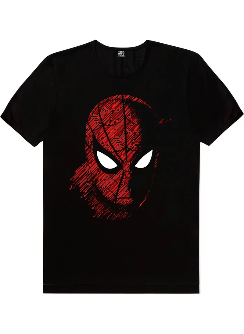 Rock&Roll Digital Spider Black Short Sleeve Men's T-Shirt