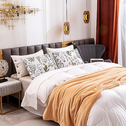 ECOCOTT 100% Cotton Pillowcases Standard Size, Floral Print Pattern Pillow Cover 2 Pack, Super Soft Envelope Closure Standard Pillow Case Set (Standard, 20"x26") - Image 5