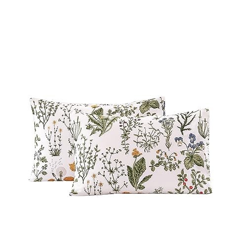 ECOCOTT 100% Cotton Pillowcases Standard Size, Floral Print Pattern Pillow Cover 2 Pack, Super Soft Envelope Closure Standard Pillow Case Set (Standard, 20"x26") - Image 1