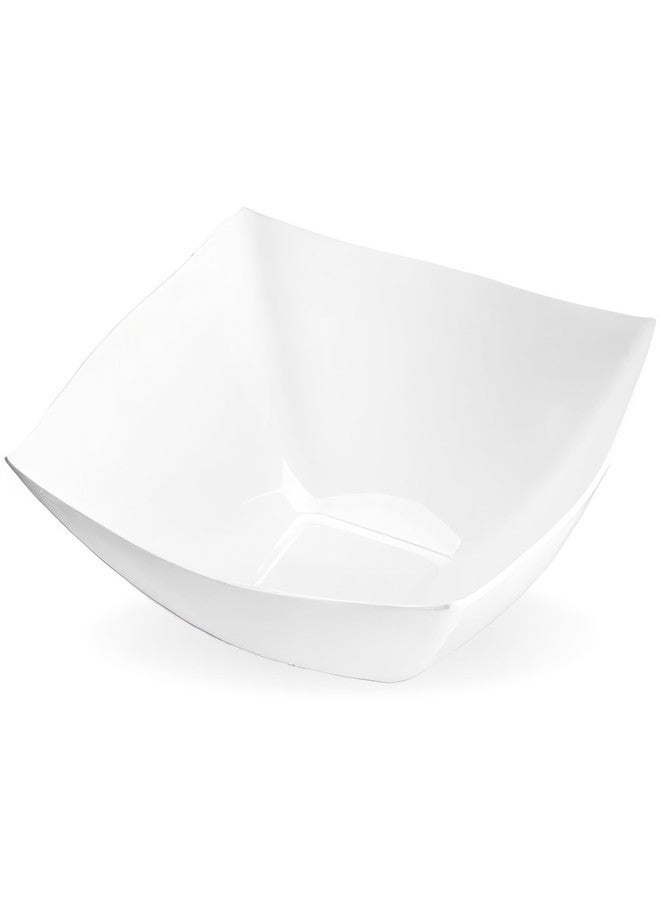 Blue Sky Square Fancy White 64oz Serving Bowl (1 Count) | Elegant Disposable Plastic - Ideal for Parties & Events - Image 1