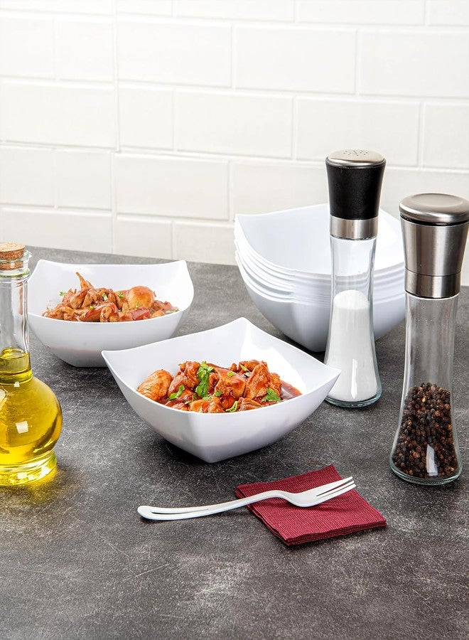 Blue Sky Square Fancy White 64oz Serving Bowl (1 Count) | Elegant Disposable Plastic - Ideal for Parties & Events - Image 3