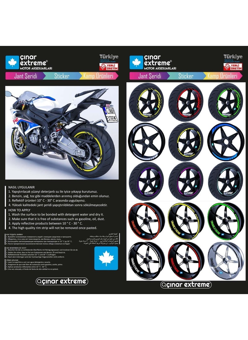 Çınar Extreme 4 Piece Cutout Design Eggplant Purple Wheel Strip Sticker  - Image 2