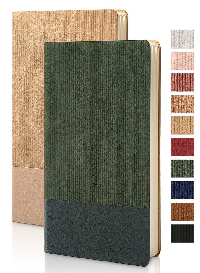 TSFPapier Journal Notebook Lined 216 Pages, A5 Leather Cover Aesthetic Journal Business Office College Diary Writing, 108 Sheets 100 GSM Thick Paper, 5.79"x8.27"Khaki/Green - Image 1