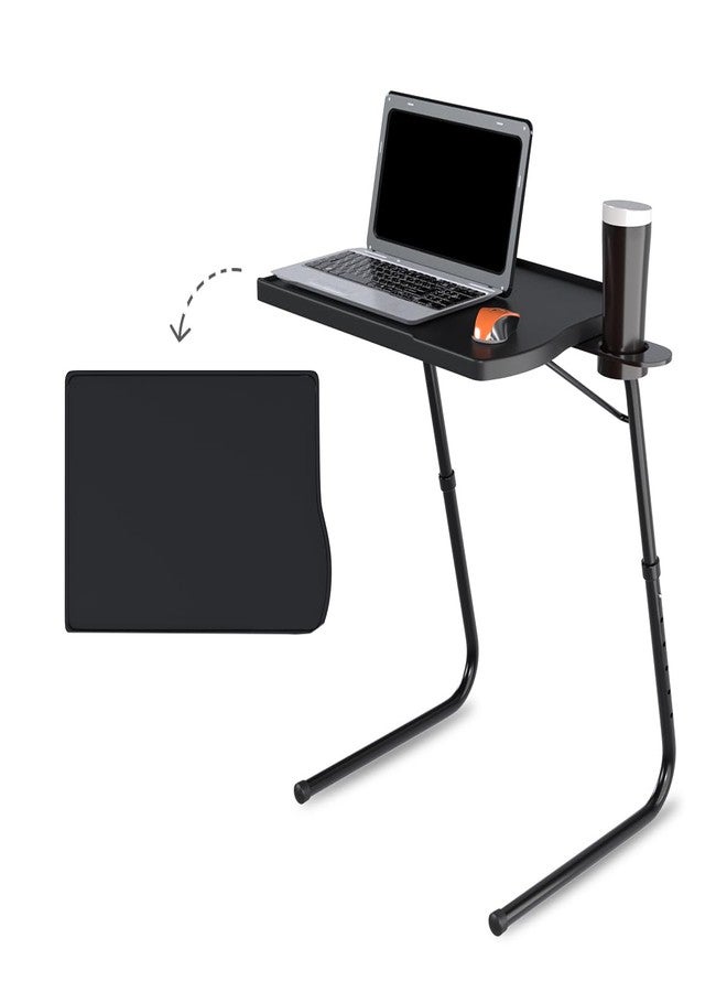TABLE MAGIC طاولة TABLE MAGIC - طاولة كمبيوتر محمول احترافية موسعة المساحة، متعددة الاستخدامات، قابلة لتعديل الارتفاع، مناسبة للعمل والدراسة ومشاهدة التلفاز، طاولة محمولة (ذكية، سوداء)، مصنوعة من البولي بروبيلين - Image 1