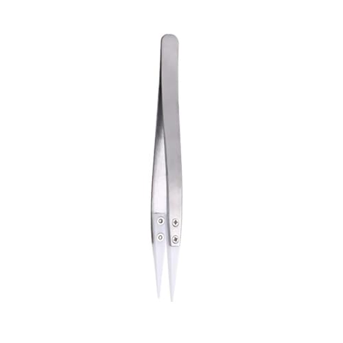 FLYINGSEA Stainless Steel Ceramic Tweezers, Antimagnetic, High Temperature Resistant, Non-Conductive, 3000 Degrees - Image 1