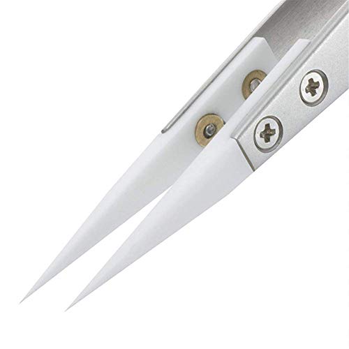 FLYINGSEA Stainless Steel Ceramic Tweezers, Antimagnetic, High Temperature Resistant, Non-Conductive, 3000 Degrees - Image 3
