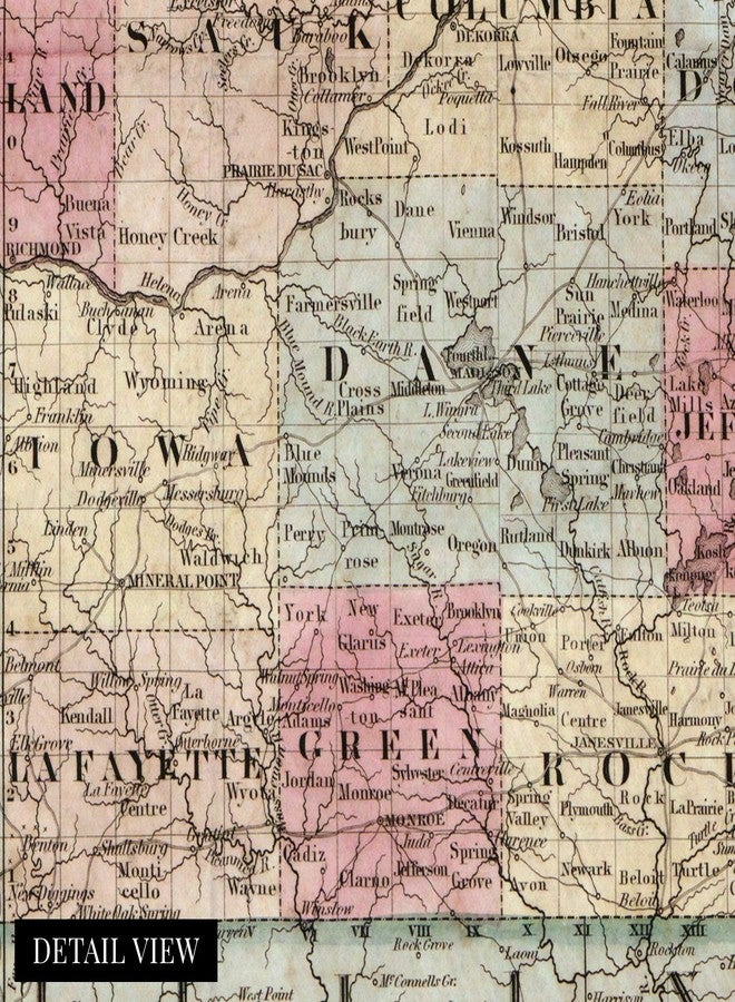 HISTORIX Vintage 1851 Wisconsin Map Poster - 24x30 Inch Vintage Map of Wisconsin Wall Art - Old Wisconsin Map Art - Township Map of Wisconsin Poster - Wisconsin Artwork - Wisconsin Print - Image 2