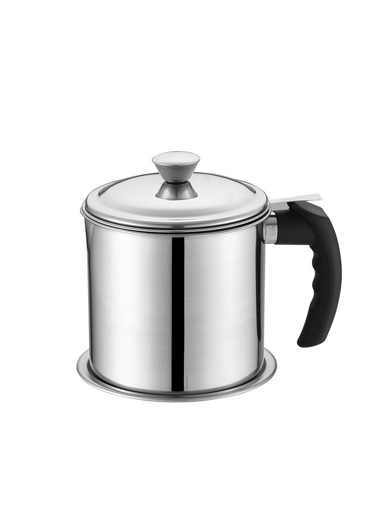 MIXDE 2L Stainless Steel Oil Storage Can Container With Strainer,Lid,Tray Easy-Grip Handle Suitable For Storing Frying Oil And Cooking Grease  - Image 4