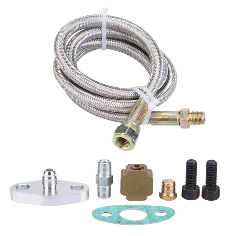 BORDSTRACT Turbo Oil Feed Kit Automobile Turbines Oil Pipe T3 T4 Exhaust Line Kit Suitable for Most Turbochargers - Image 1