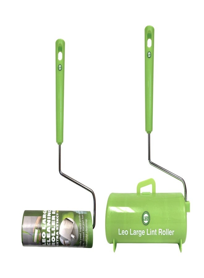 Leo 6.3-Inch Wide Lint Roller with 12-Inch Handle, Dog Hair Roller for Pet Cat Hair Removal, Super Sticky Roll Floor Refill, Leo Cleaning Roller Refill, 1 Roller with 90 Sheets Total, Ergonomic Design - Image 2