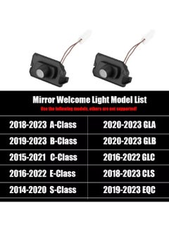 فيريكس ضوء ترحيبي لمرسيدس GLA GLB GLC GLS W177 W247 W205 W222 سيارة الرؤية الخلفية مرآة شعار مصباح الإسقاط ضوء لمرسيدس  - Image 2