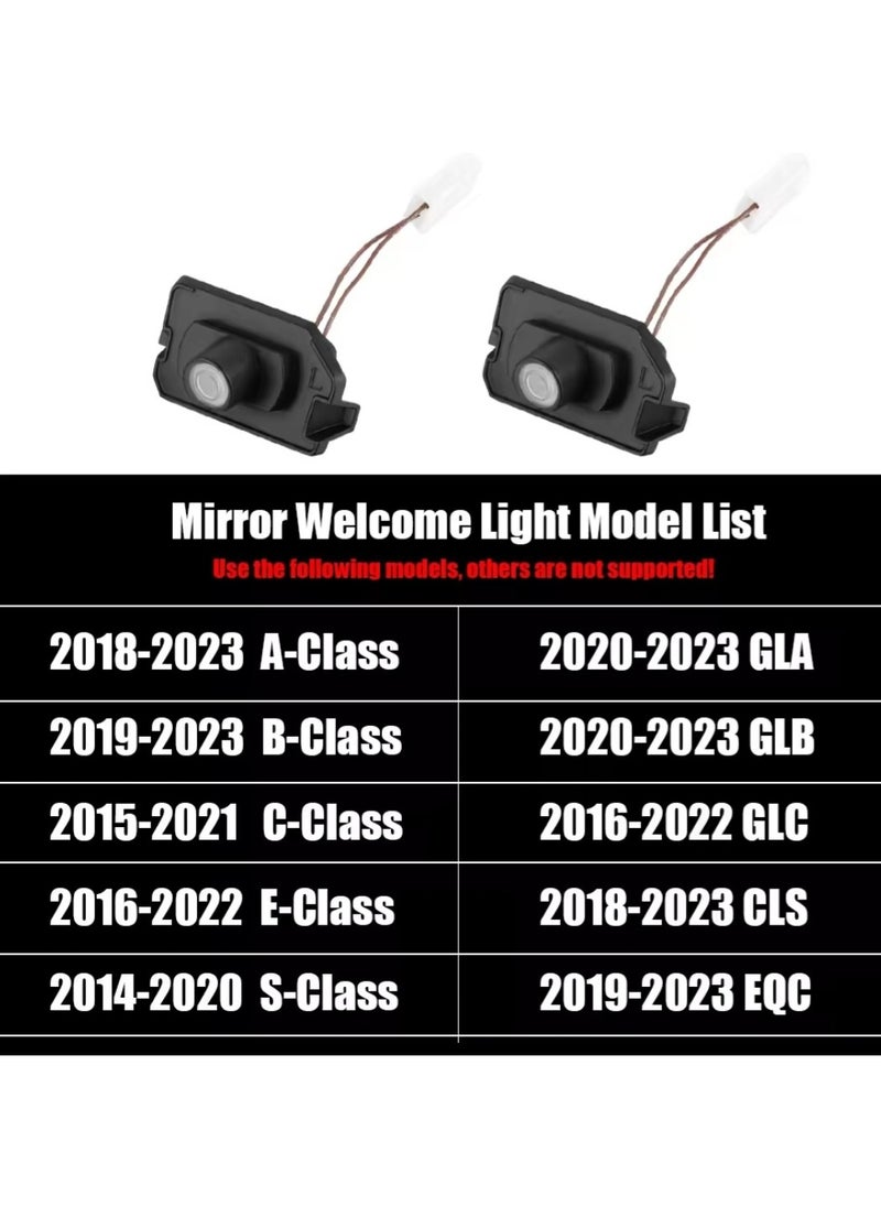 فيريكس ضوء ترحيبي لمرسيدس GLA GLB GLC GLS W177 W247 W205 W222 سيارة الرؤية الخلفية مرآة شعار مصباح الإسقاط ضوء لمرسيدس  - Image 2