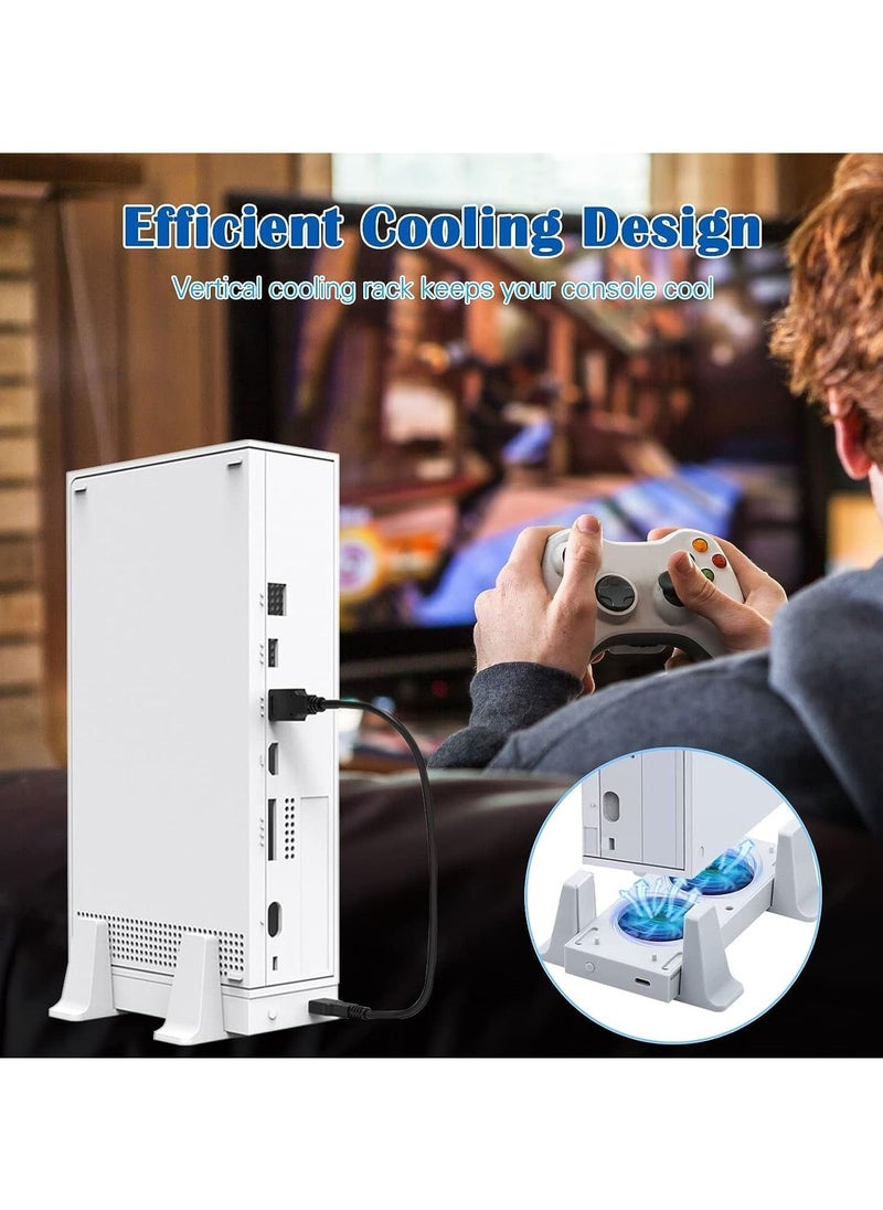 Cooling Fan Tower Stand for Xbox Series S Console, 3 Levels Adjustable Fan Speed, with Type-C Power In, USB Charging and Data Transfer Ports