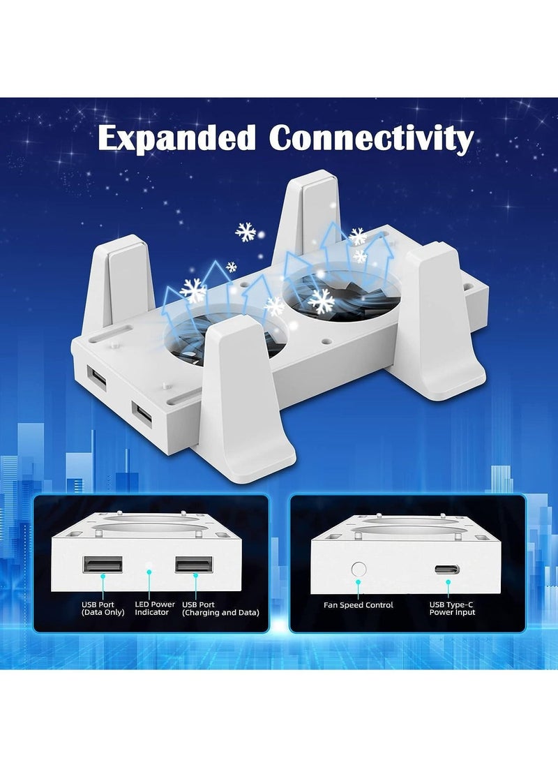 Cooling Fan Tower Stand for Xbox Series S Console, 3 Levels Adjustable Fan Speed, with Type-C Power In, USB Charging and Data Transfer Ports