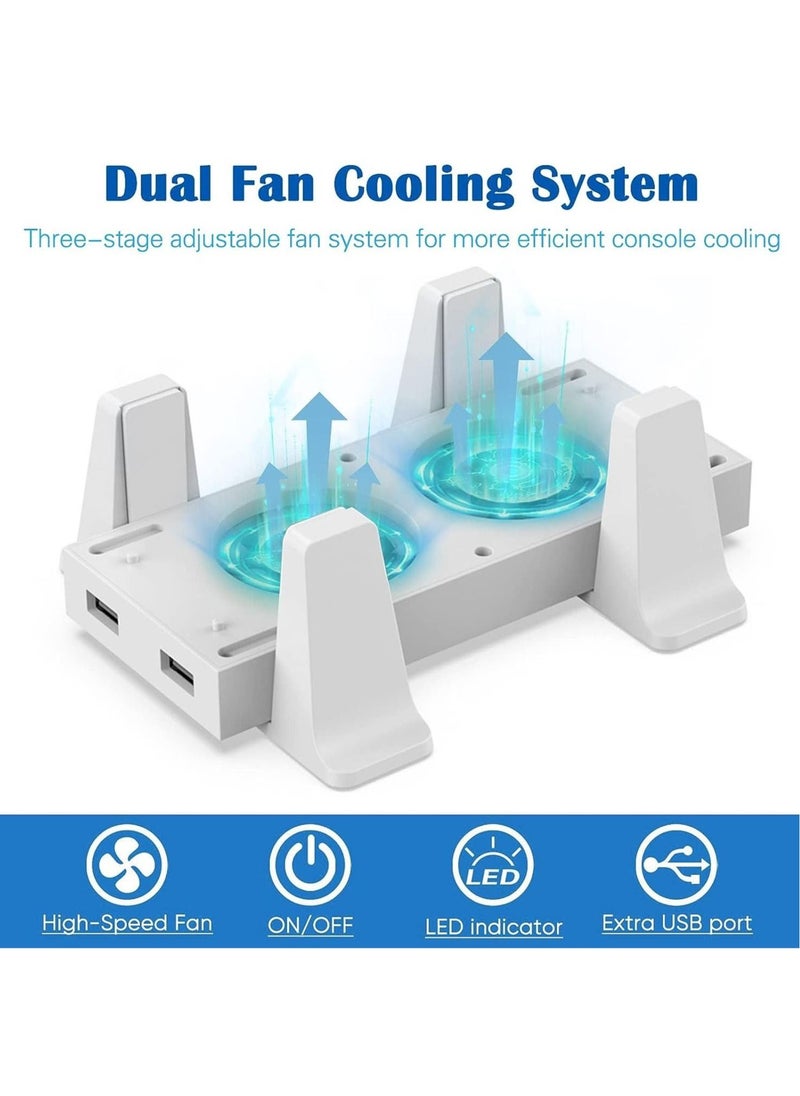 Cooling Fan Tower Stand for Xbox Series S Console, 3 Levels Adjustable Fan Speed, with Type-C Power In, USB Charging and Data Transfer Ports