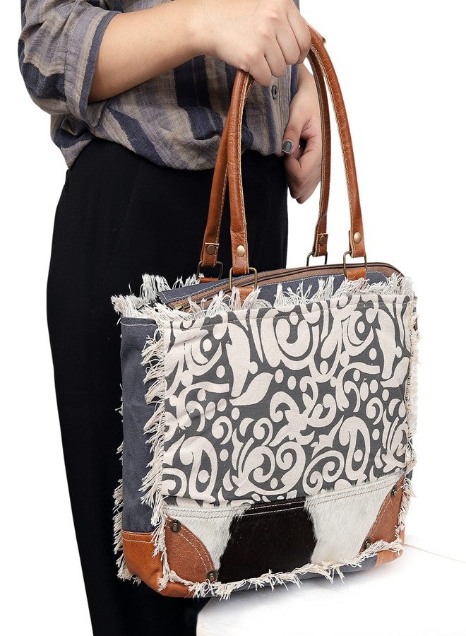 كويرو حقيبة كتف من القماش المعاد تدويره والجلد، حقيبة كروسبودي، حقيبة جلدية، حقيبة قماشية كلاسيكية (النمط 2) - Image 2