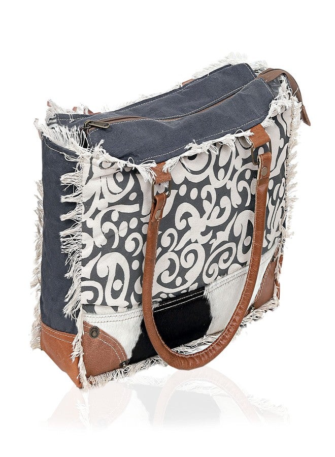 كويرو حقيبة كتف من القماش المعاد تدويره والجلد، حقيبة كروسبودي، حقيبة جلدية، حقيبة قماشية كلاسيكية (النمط 2) - Image 4