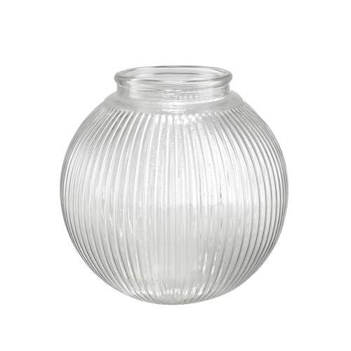 Aspen Creative 28006751 638 Reeded Clear Glass Globe For Lighting Fixture And Ceiling Fan Fitter 318 - Image 1