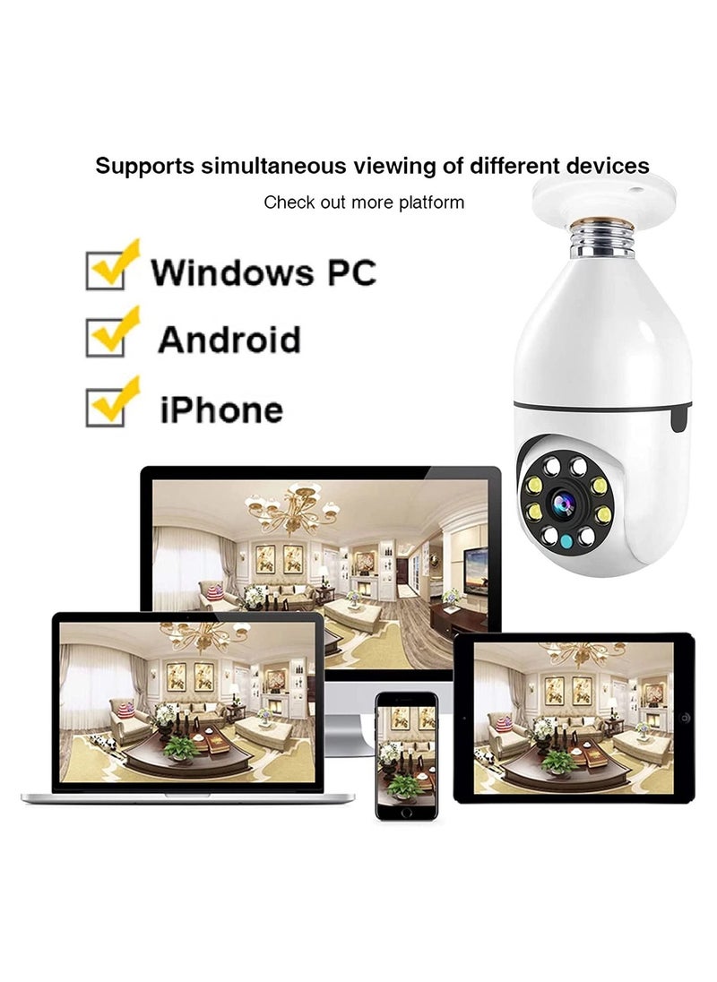 Eworld - 360 Degree Wireless WIFI Light Bulb Security Camera with Motion Detection and Two-Way Audio system. - Image 1