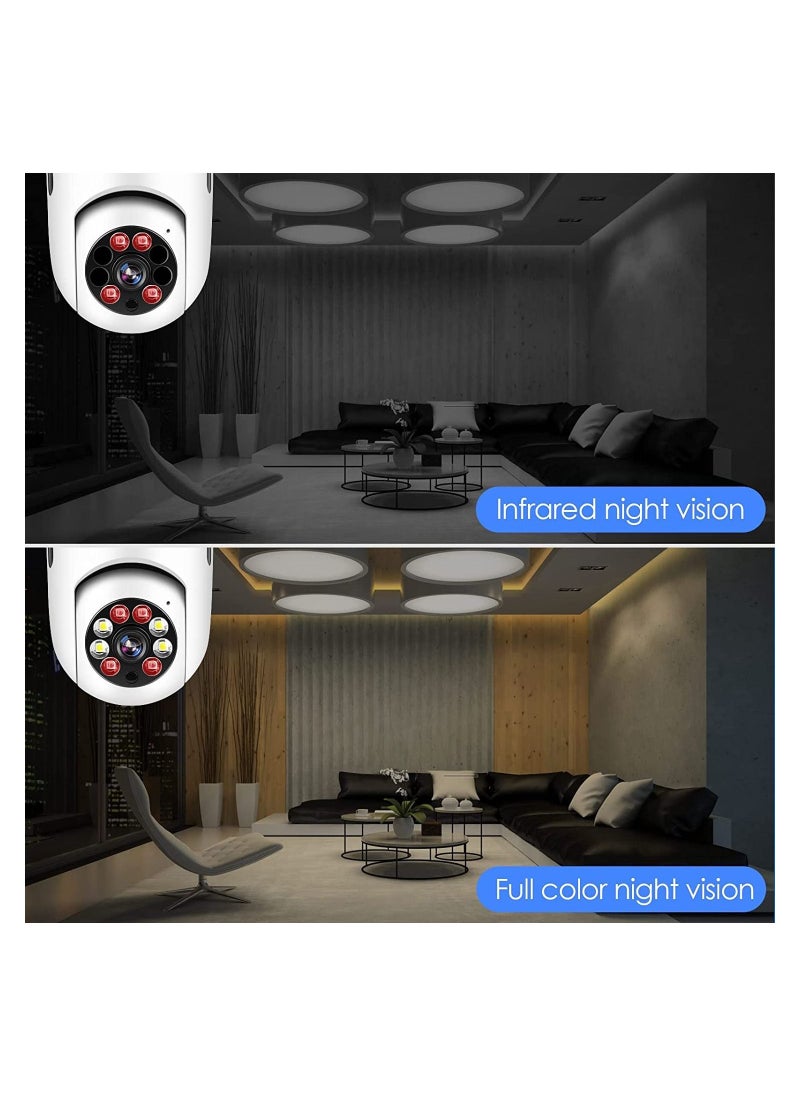 Eworld - 360 Degree Wireless WIFI Light Bulb Security Camera with Motion Detection and Two-Way Audio system. - Image 1