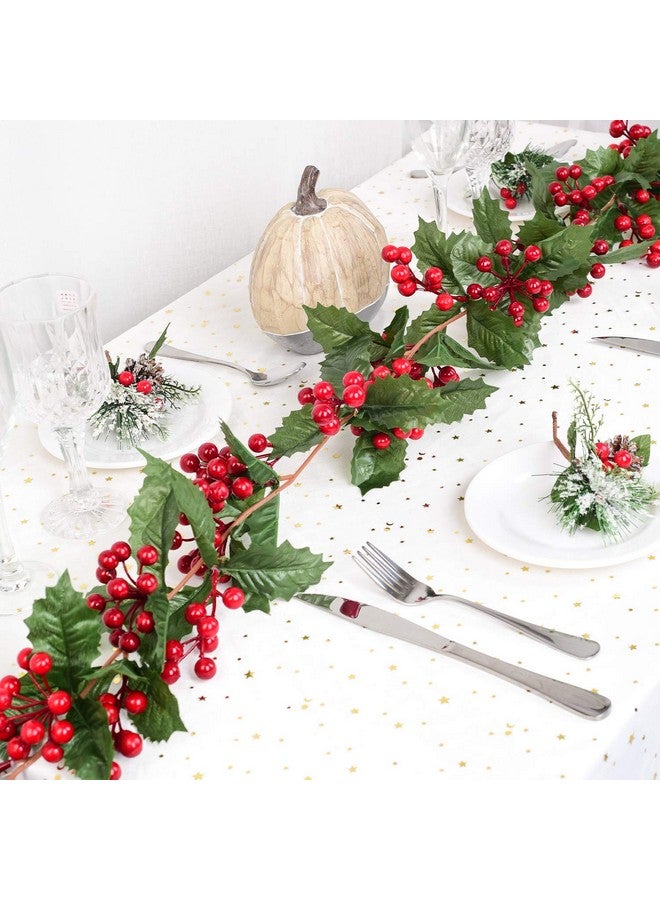 DearHouse DearHouse 6FT Red Berry Christmas Garland, Flexible Artificial Berry Garland for Indoor Outdoor Home Fireplace Decoration for Winter Christmas Holiday New Year Decor  - Image 1