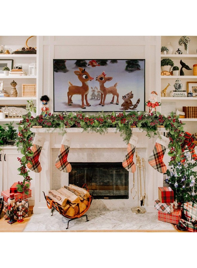 DearHouse DearHouse 6FT Red Berry Christmas Garland, Flexible Artificial Berry Garland for Indoor Outdoor Home Fireplace Decoration for Winter Christmas Holiday New Year Decor  - Image 4