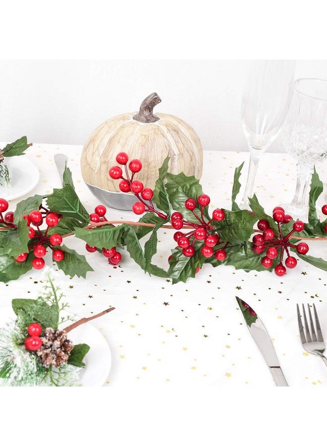 DearHouse DearHouse 6FT Red Berry Christmas Garland, Flexible Artificial Berry Garland for Indoor Outdoor Home Fireplace Decoration for Winter Christmas Holiday New Year Decor  - Image 3