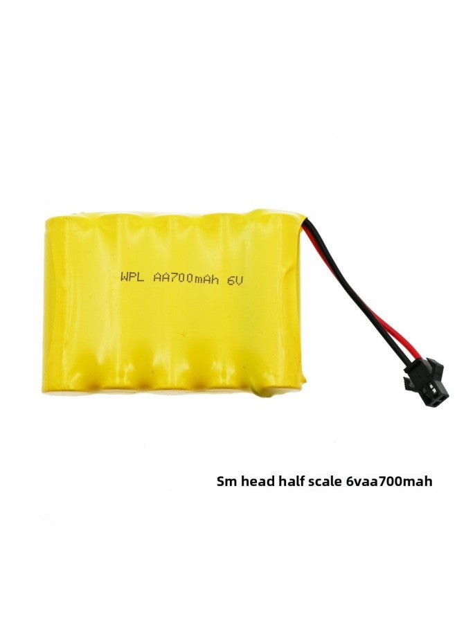 SPGCM Wild Cow Naughty Dragon WPL Upgrade Climbing Army Truck Pickup Modified Battery RC CAR PARTS-Color:SM Head Half Scale 6v 700mAh  - Image 1
