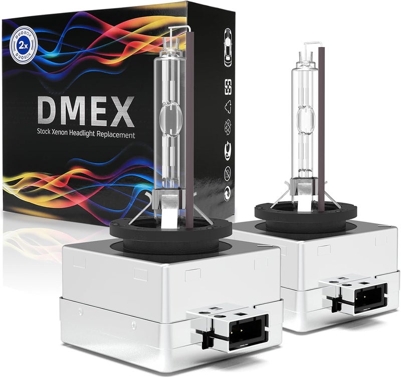 DMEX لمبات زينون HID من نوع DMEX D1S، درجة حرارة لون 4300K أبيض دافئ، قدرة 35 واط، بدائل للموديلات 66144 66140 85140 85415 - عبوة من 2 - Image 1